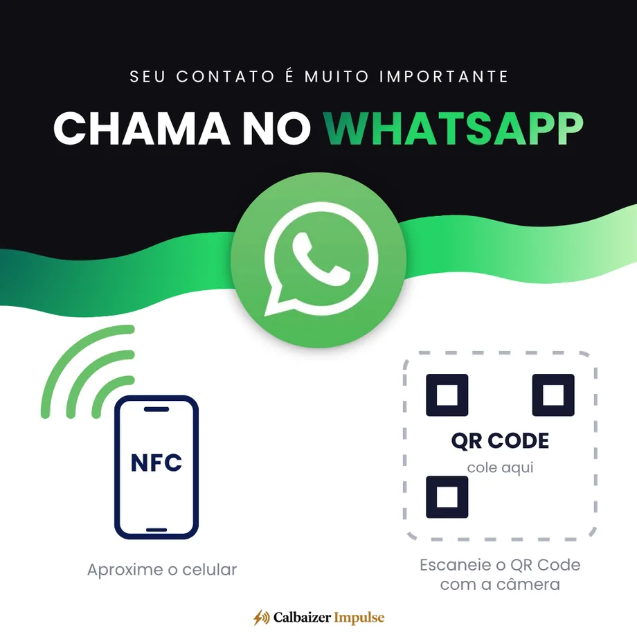 Placa NFC do WhatsApp com QR code